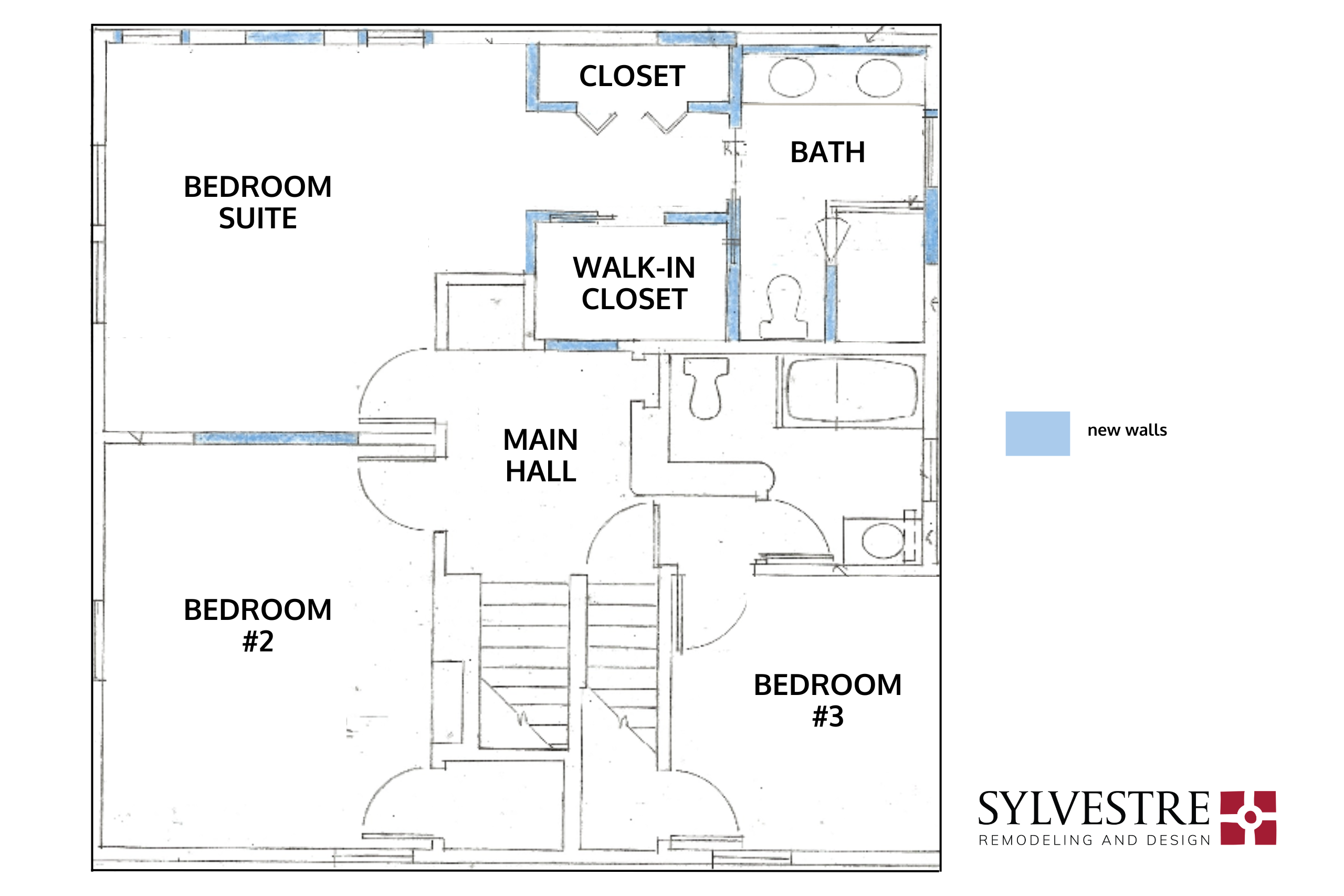 after floor plan of a second-floor in st.paul with proportionate rooms