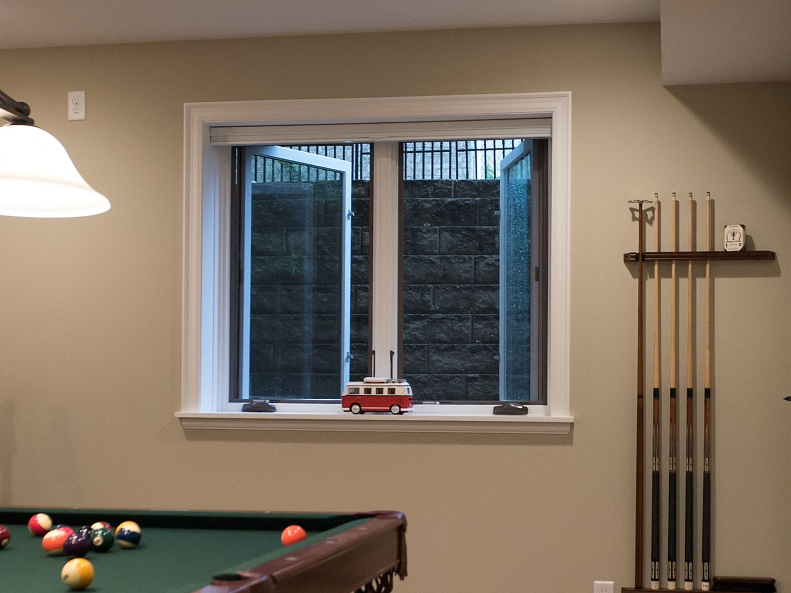 egress window in a finished basement